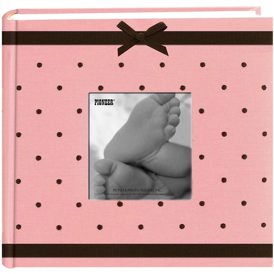 Pioneer&#xAE; 2-Up Pink Baby Dot Fabric Frame Photo Album